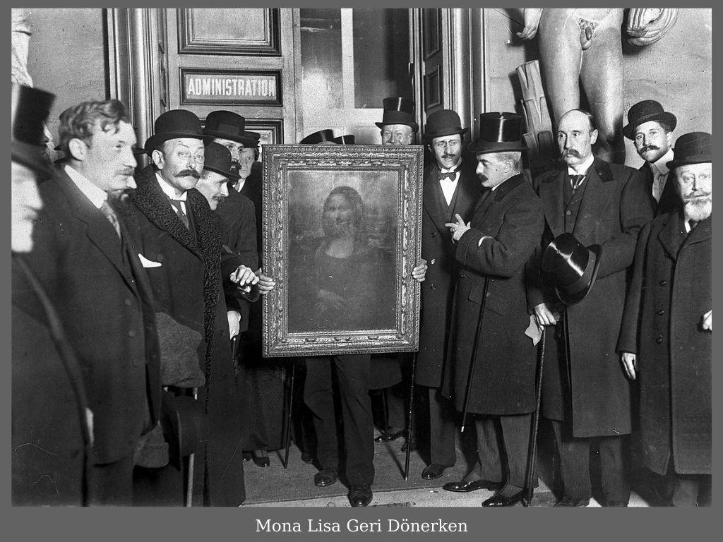 mona lisa louvre müzesine dönerken